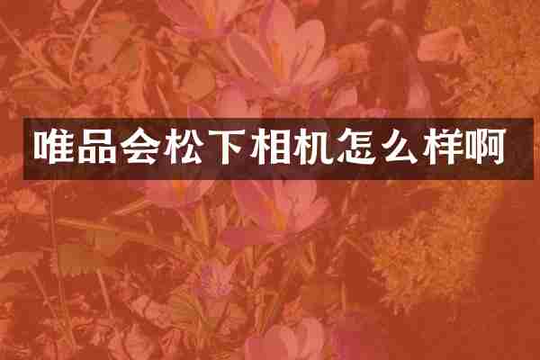 唯品会松下相机怎么样啊