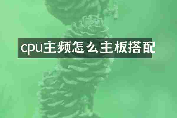 cpu主频怎么主板搭配