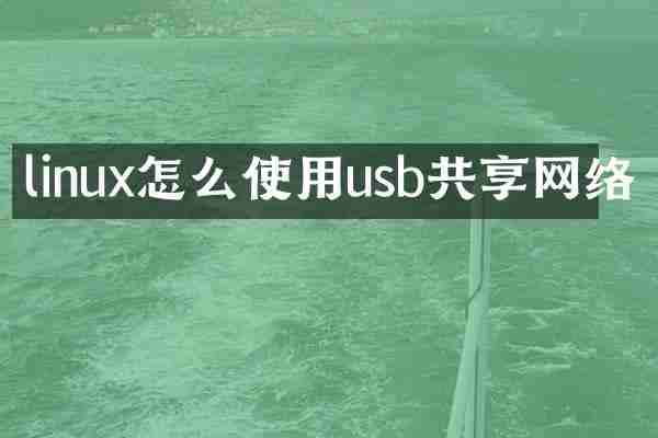 linux怎么使用usb共享网络