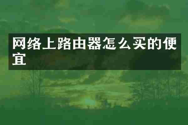 网络上路由器怎么买的便宜