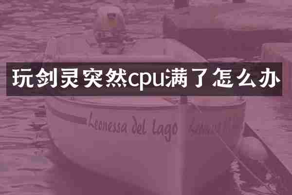 玩剑灵突然cpu满了怎么办
