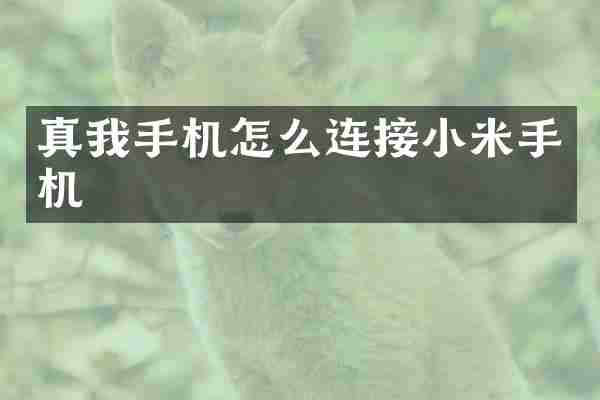 真我手机怎么连接小米手机