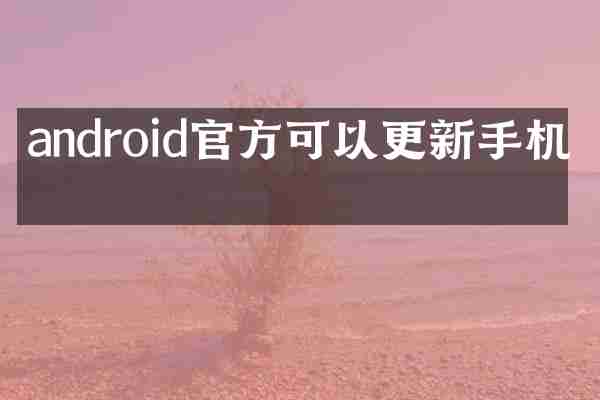 android官方可以更新手机吗