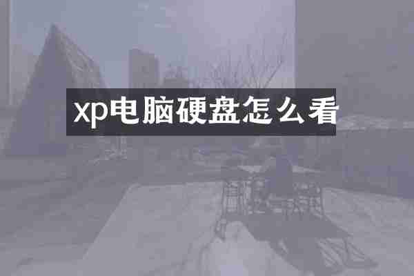 xp电脑硬盘怎么看