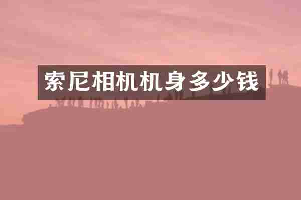 索尼相机机身多少钱