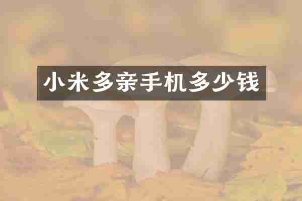 小米多亲手机多少钱