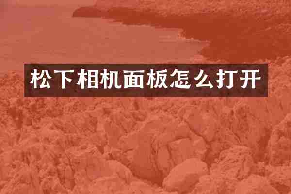 松下相机面板怎么打开