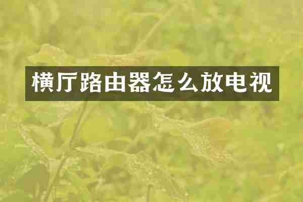 横厅路由器怎么放电视