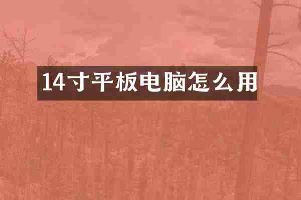 14寸平板电脑怎么用