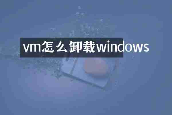 vm怎么卸载windows