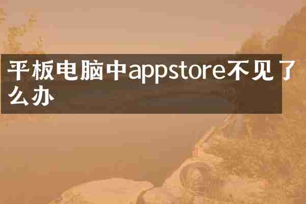 平板电脑中appstore不见了怎么办