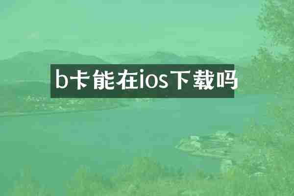 b卡能在ios下载吗