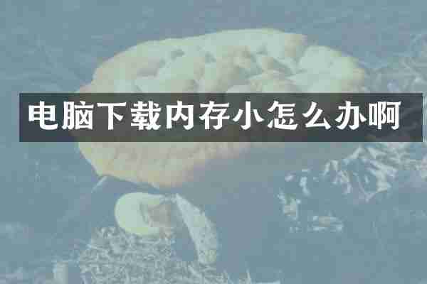 电脑下载内存小怎么办啊