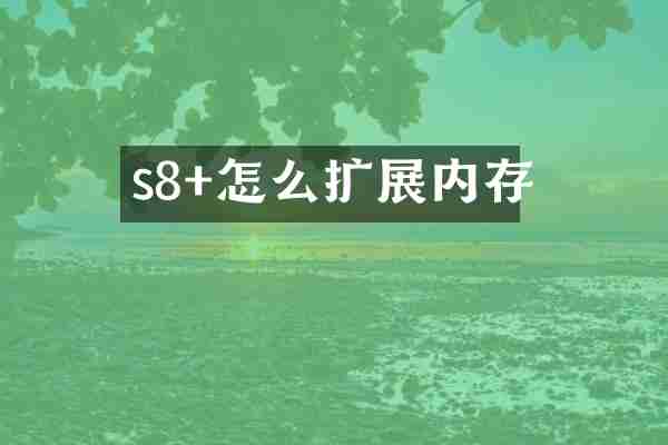 s8+怎么扩展内存