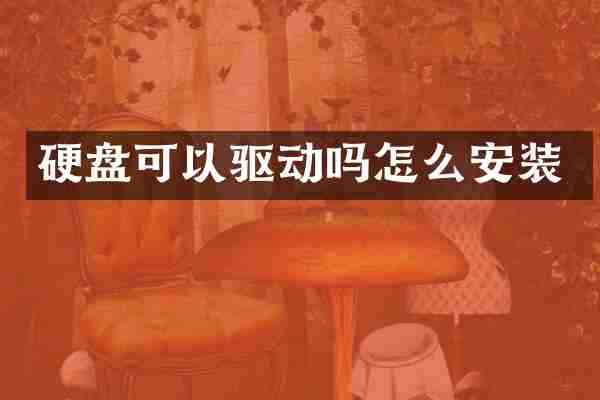 硬盘可以驱动吗怎么安装