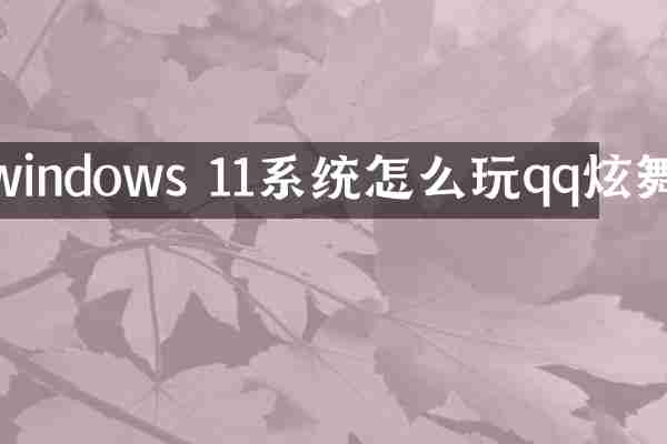 windows 11系统怎么玩qq炫舞