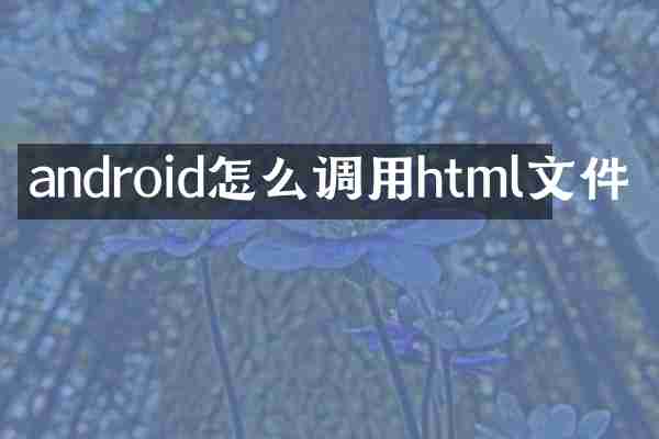 android怎么调用html文件
