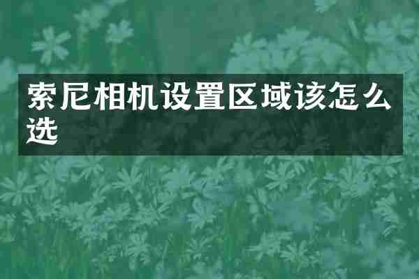 索尼相机设置区域该怎么选