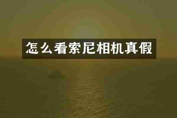怎么看索尼相机真假