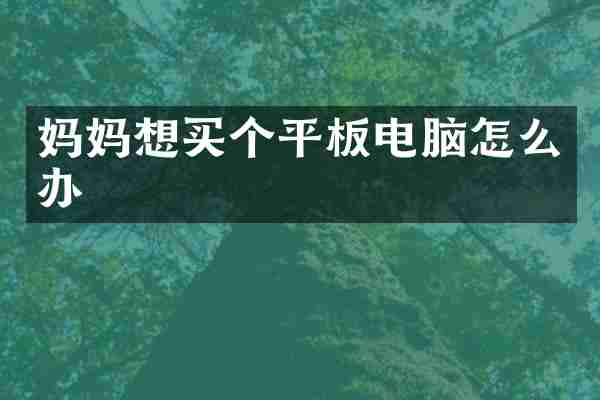 妈妈想买个平板电脑怎么办
