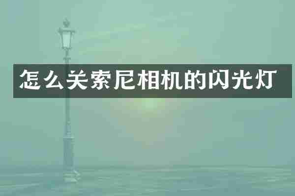 怎么关索尼相机的闪光灯
