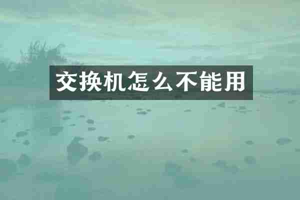 交换机怎么不能用