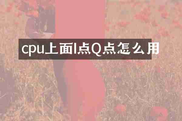 cpu上面I点Q点怎么用