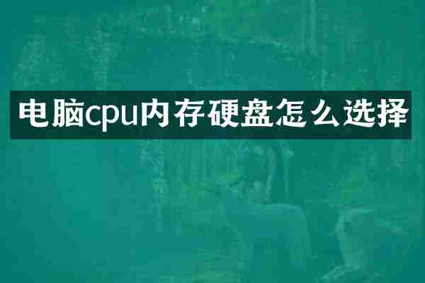 电脑cpu内存硬盘怎么选择