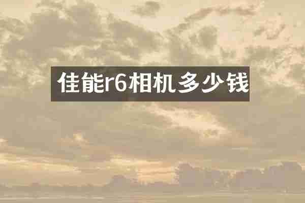 佳能r6相机多少钱
