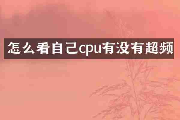 怎么看自己cpu有没有超频