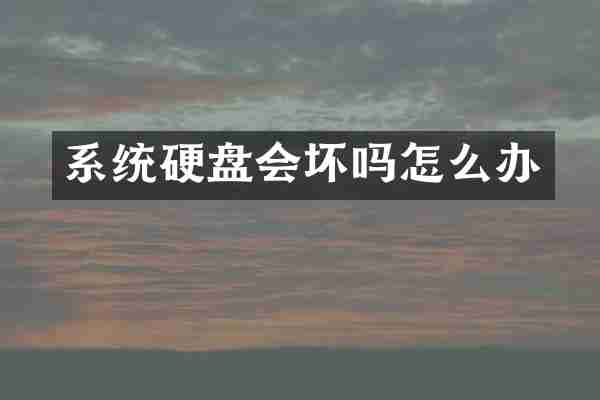 系统硬盘会坏吗怎么办