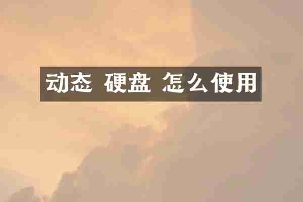 动态 硬盘 怎么使用
