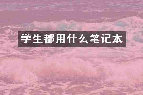学生都用什么笔记本