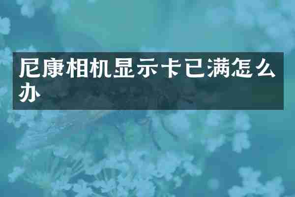 尼康相机显示卡已满怎么办