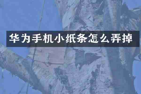 华为手机小纸条怎么弄掉