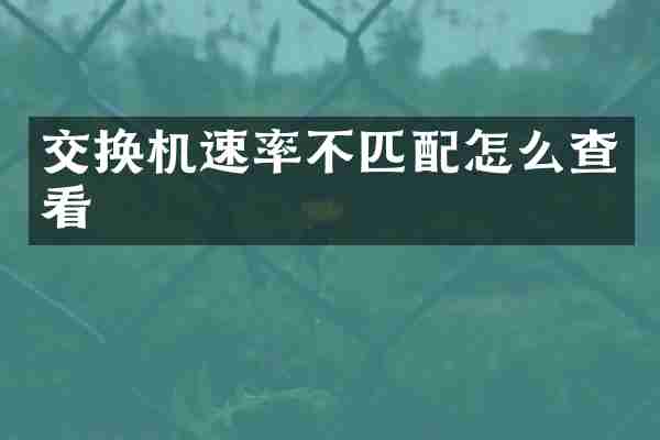 交换机速率不匹配怎么查看