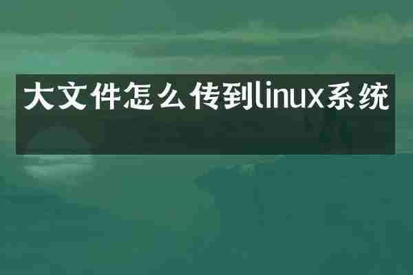 大文件怎么传到linux系统上