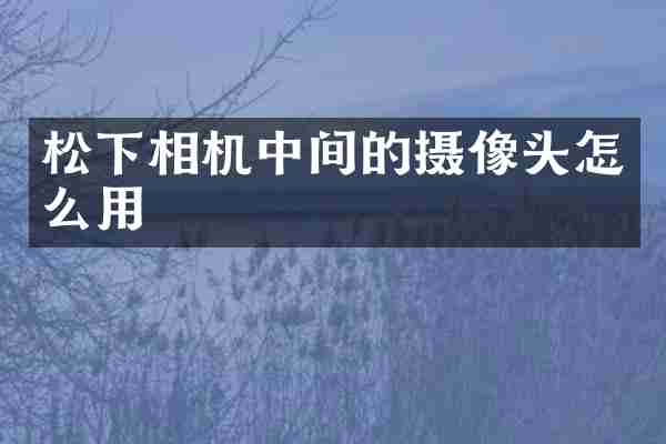 松下相机中间的摄像头怎么用