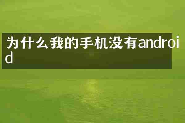 为什么我的手机没有android