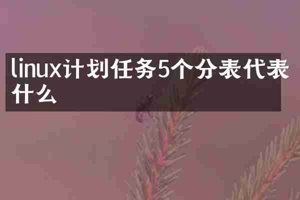 linux计划任务5个分表代表什么