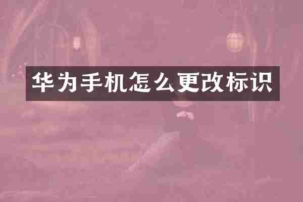 华为手机怎么更改标识