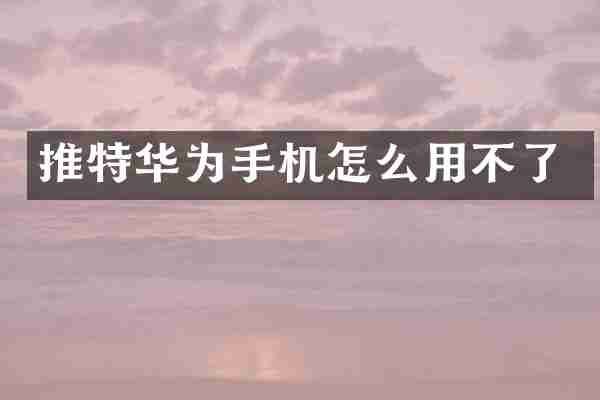 推特华为手机怎么用不了