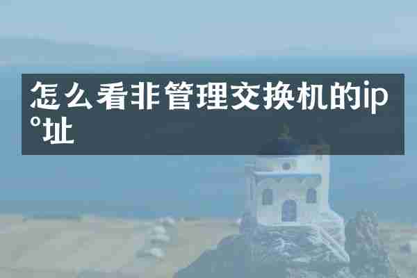 怎么看非管理交换机的ip地址