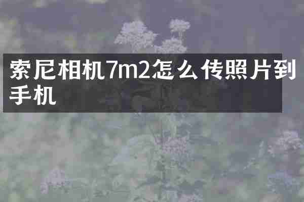索尼相机7m2怎么传照片到手机