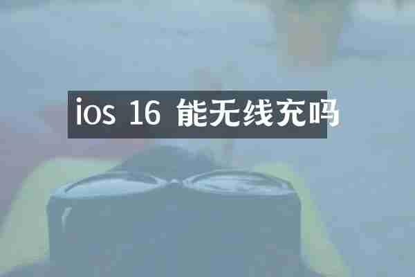 ios 16 能无线充吗