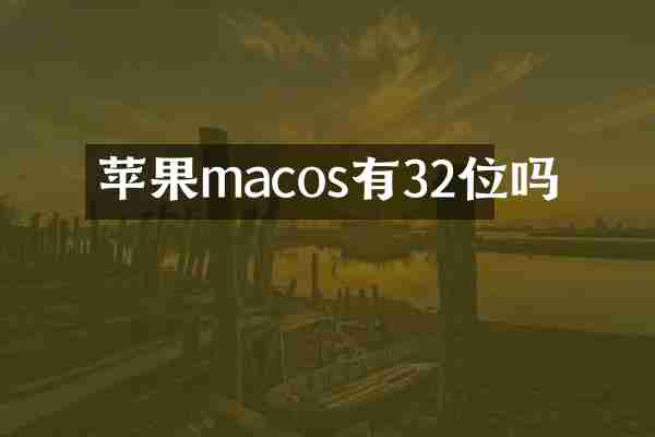 苹果macos有32位吗