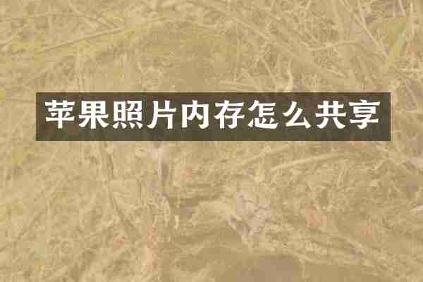 苹果照片内存怎么共享