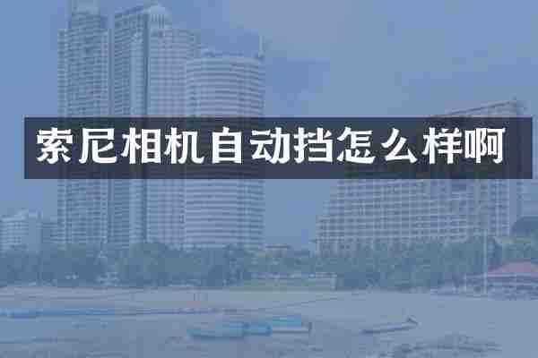 索尼相机自动挡怎么样啊