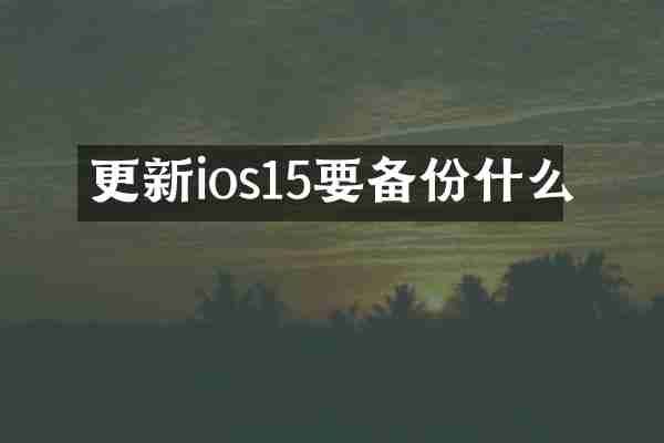 更新ios15要备份什么