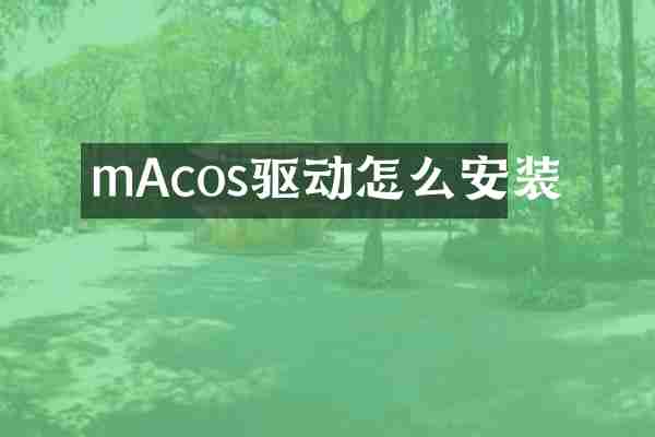 mAcos驱动怎么安装